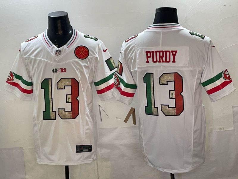 Men 2026 San Francisco 49ers #13 Purdy White Mexico Nike Limited NFL Jersey style 008